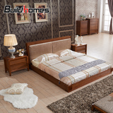筑家定制东南亚风格榻榻米实木床软靠包双人床1.5米水曲柳矮床1.8