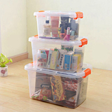 小鼻子食品级透明收纳箱 整理箱塑料盒子有盖大号 有提手储物箱