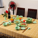 瓷韵龙泉窑青瓷家用餐具中式陶瓷餐具碗碟套装高档乔迁礼品