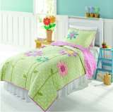 美式新款田园风花儿朵朵 贴布绣儿童全棉水洗绗缝被空调被 床盖