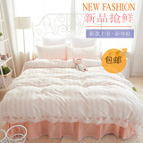 韩版床裙款天丝三四件套床单上用品纯棉蕾丝1.2m床罩四件套公主风