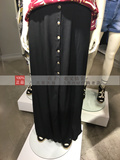 HM H&M女装专柜正品代购 前系扭扣开叉一步裙半身长裙原价249