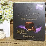 进口俄罗斯奥焦雷纪念品OZERA80%纯黑巧克力无糖办公零食3盒包邮