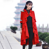 素萝 争锋 原创设计中国风女装2015冬装新款五分袖开衫毛呢外套