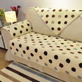 韩式圆点波点高档法兰绒绗缝组合加厚 保暖沙发垫 防滑坐垫