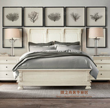 现货出口外贸美式实木橡木双人床法式复古婚床1.5米1.8米大床