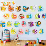 幼儿园装饰墙贴教室布置儿童房卡通动物蔬菜趣味英文字母墙纸贴画