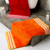 欧洲品牌SPIRELLA Jack 桔色条纹 浴室吸水防滑地毯 U形马桶地垫