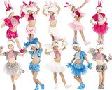 儿童动物演出服装短袖毛绒白兔幼儿园舞蹈小兔子成人卡通表演服装