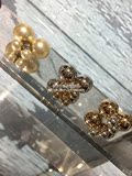 小S香港代购 Dior 15Ss新款 大小珍珠金属银/金双面耳钉 超美~