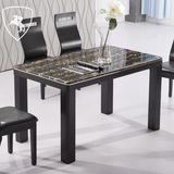 餐桌钢化玻璃桌子现代简约白烤漆大理石餐台小户型伸缩餐桌椅组合