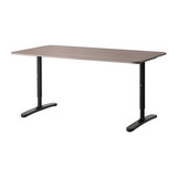 宜家IKEA专业代购   BEKANT 贝肯特 书桌,电脑桌   灰色, 黑色