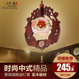 中式陶瓷小吊灯 实木雕花陶瓷艺术吊灯 餐厅茶楼书房古典LED吊灯