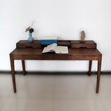 简约现代黑胡桃木书桌白橡木电脑桌 实木写字台书房家具定制
