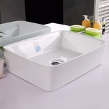 品领白色长方形 洗手盆 陶瓷 脸盆 台上盆面盆卫生间浴室 艺术盆