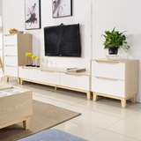 佐罗世家 北欧宜家电视柜茶几组合现代简约小户型原木色客厅家具