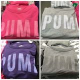 美国代购 Puma/彪马 女士签名LOGO字母圆领长袖T恤卫衣套头衫