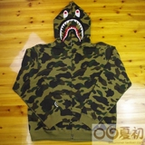 【绝版】零六夏初日本代购 bape 元年 绿迷彩鲨鱼卫衣 外套全迷彩