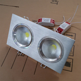 LED方形筒灯射灯角度可调双头单头COB光源黑银色车铝拉丝白光黄光