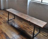 实木家具原木复古铁艺餐椅 长凳子 坐凳换鞋凳美式乡村LOFT风格