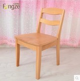 丰泽美居德国进口榉木学习椅子儿童椅环保木腊油实木椅子