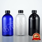 人气500毫升纯露瓶透明蓝黑色配大肋丝盖高档乳液瓶化妆品分装瓶