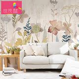 茂行美式田园壁纸壁画创意手绘花丛个性定制卧室客厅沙发背景墙纸