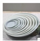 特价 桌面地面圆形白色塑料花盆托盘移动托盆 居家园艺必备用品