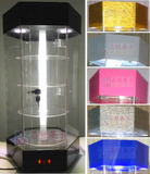 电动旋转有机玻璃口腔牙模展示柜亚克力柜化妆品香水柜手表火机柜