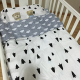 ins爆款北欧皇冠婴儿床上用品全棉婴儿幼儿园床品三件套