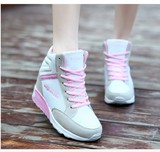 春夏季内增高女鞋坡跟休闲运动高帮鞋单鞋隐形增高8-10cm韩版鞋