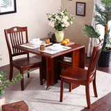 全实木餐桌折叠餐饭桌 美式餐桌小户型可伸缩折叠餐桌椅小桌子