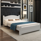 实木床简约现代双人床1.5米1.8米白色成人床欧式儿童床单人床大床