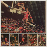 乔丹 篮球NBA体育明星 灌篮 复古牛皮纸海报 酒吧宿舍装饰贴挂画