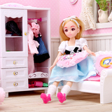 乐吉儿女孩益智梦幻衣柜面包甜甜屋过家家房间玩具芭比娃娃首饰盒