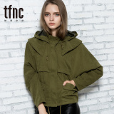 TFNC新女韩国军绿风衣学生休闲宽松带帽短款学院风工装薄款外套潮