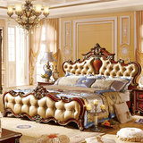 实木床美式 高箱储物床欧式双人框架床 卧室家具1.8米双人床803