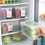 日本厨房冰箱食品保鲜收纳盒带滑轮储物保鲜盒杂粮水果蔬菜盒套装