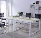 简约现代长桌会议桌 洽谈桌椅组合 钢架会议桌 员工培训桌 工作台
