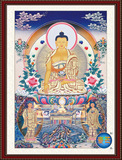 佛教唐卡释迦牟尼佛十字绣 释尊本师佛主如来大幅精准印花十字绣