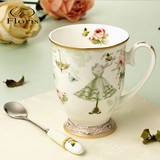 英式下午茶杯子高档骨瓷茶具马克杯咖啡杯欧式红茶高脚水杯简约