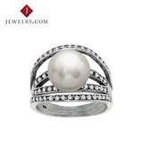 Van Kempen 淡水珍珠925银戒指施华洛世奇水晶镶嵌时尚魅力女戒