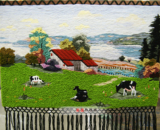 新疆艺术手工挂毯画 牧场客厅卧室壁挂壁毯壁画 山水风景装饰礼品