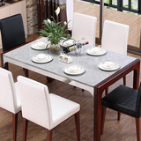 高档实木水曲柳餐桌 简约大理石餐桌椅组合 现代北欧长方形饭桌