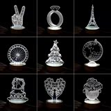 创意led小夜灯送女朋友生日结婚礼物3D立体艺术个性台灯摆设物件