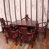 集美红红木家具南美红酸枝明式茶台明清古典实木茶几泡茶桌椅组合