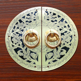 中式仿古家具全铜配件圆形橱柜把手纯铜书柜衣柜门窗柜门铜拉手