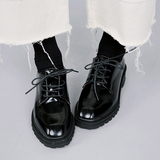 韩国代购正品女鞋欧美时尚stylenanda系带单鞋女粗跟小方头布洛克
