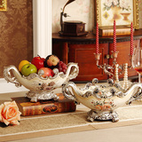 欧式家居饰品复古摆件 客厅装饰陶瓷树脂奢华高档水果盘