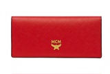 韩国专柜代购MCM钱包长款圣诞红新年红折叠长款钱包